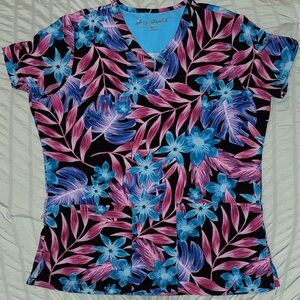 Easy Stretch Women's Floral Scrub Top